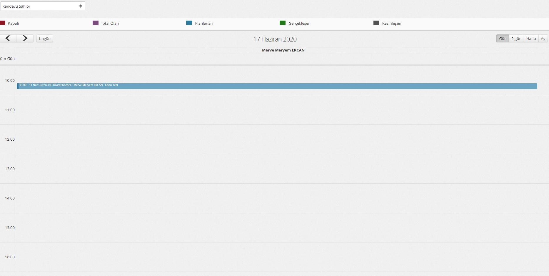 Randevu Yönetimi – Günlük Randevu Planı Nasıl Kullanılır