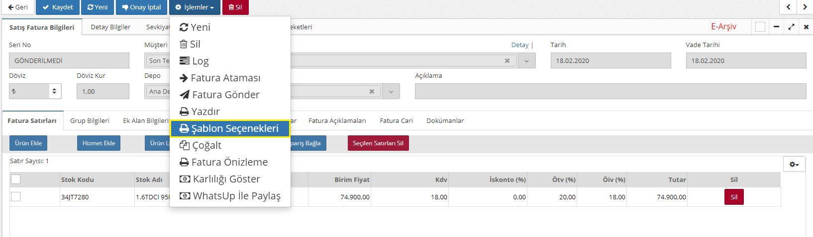 Şablon Seçenekleri Nasıl Kullanılır?