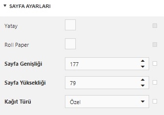 Barkod sayfa ayarları