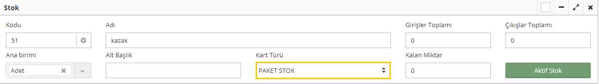 stok paket tanımları