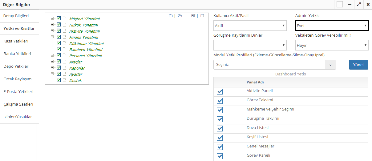 süper admin kullanıcı