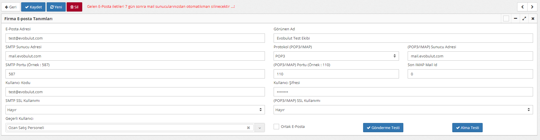 kurumsal mail adresi tanımlama