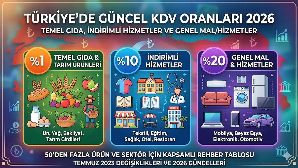2026 Sektörel KDV Oranları: 50+ Ürün İçin Güncel Liste