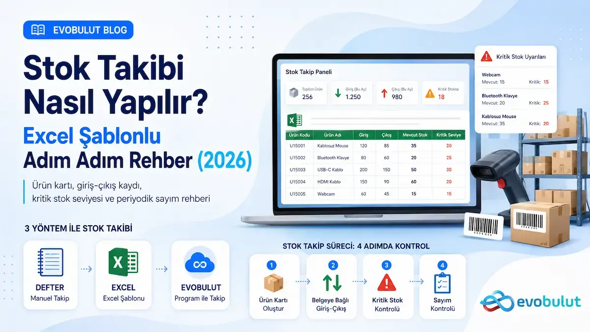 Stok Takibi Nasıl Yapılır? Excel Şablonlu Adım Adım Rehber (2026)