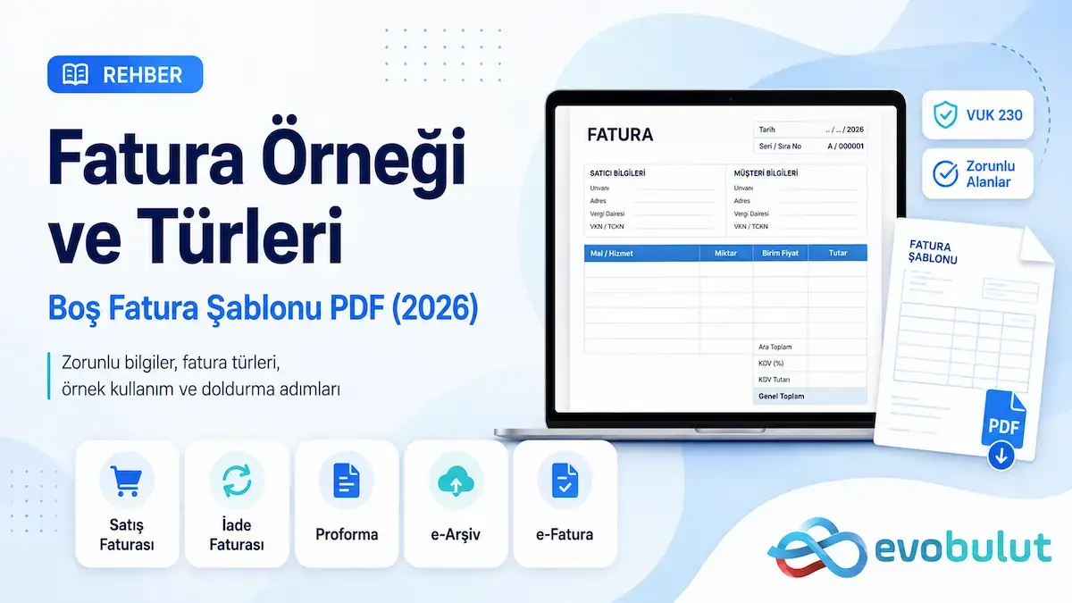 Fatura Örneği ve Türleri: Boş Fatura Şablonu PDF (2026)